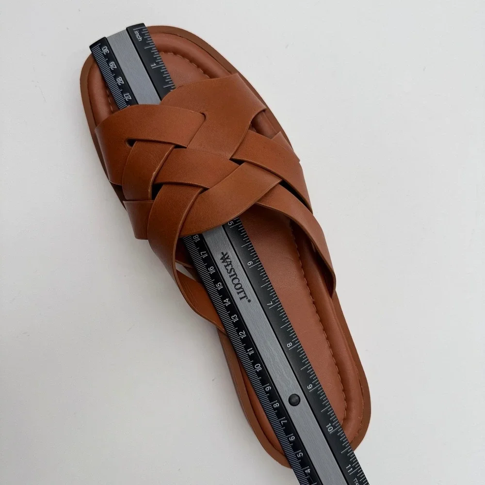 Pilcro Anthropologie Woven Slide Sandals Platform Women 40 EU 9 US Brown Chic
